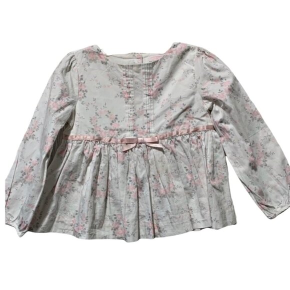 Janie & Jack Pastel Floral Pleated Top 4 - Picture 1 of 5